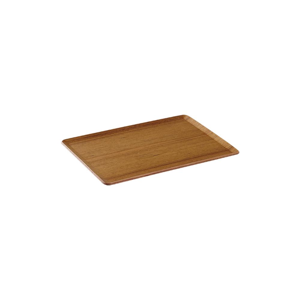 KINTO Synthetic Lacquerware Placemat, Synthetic Lacquerware Placemat In Teak, Hand wash only, not dishwasher safe, Made in China, 27 x 20 x 1 cm and 310 g, Teak