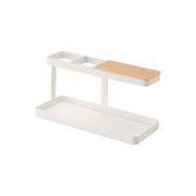 Yamazaki Tower Desk Bar, Desk Stand With a Bar for Watches and Bracelets and a Wooden Top for Keys and Small Items, Also Handy as a Living Room Remote Rack, 24.5 cm Wide, 24.5 x 9.7 x 11.3 cm and 620 g, White or Black