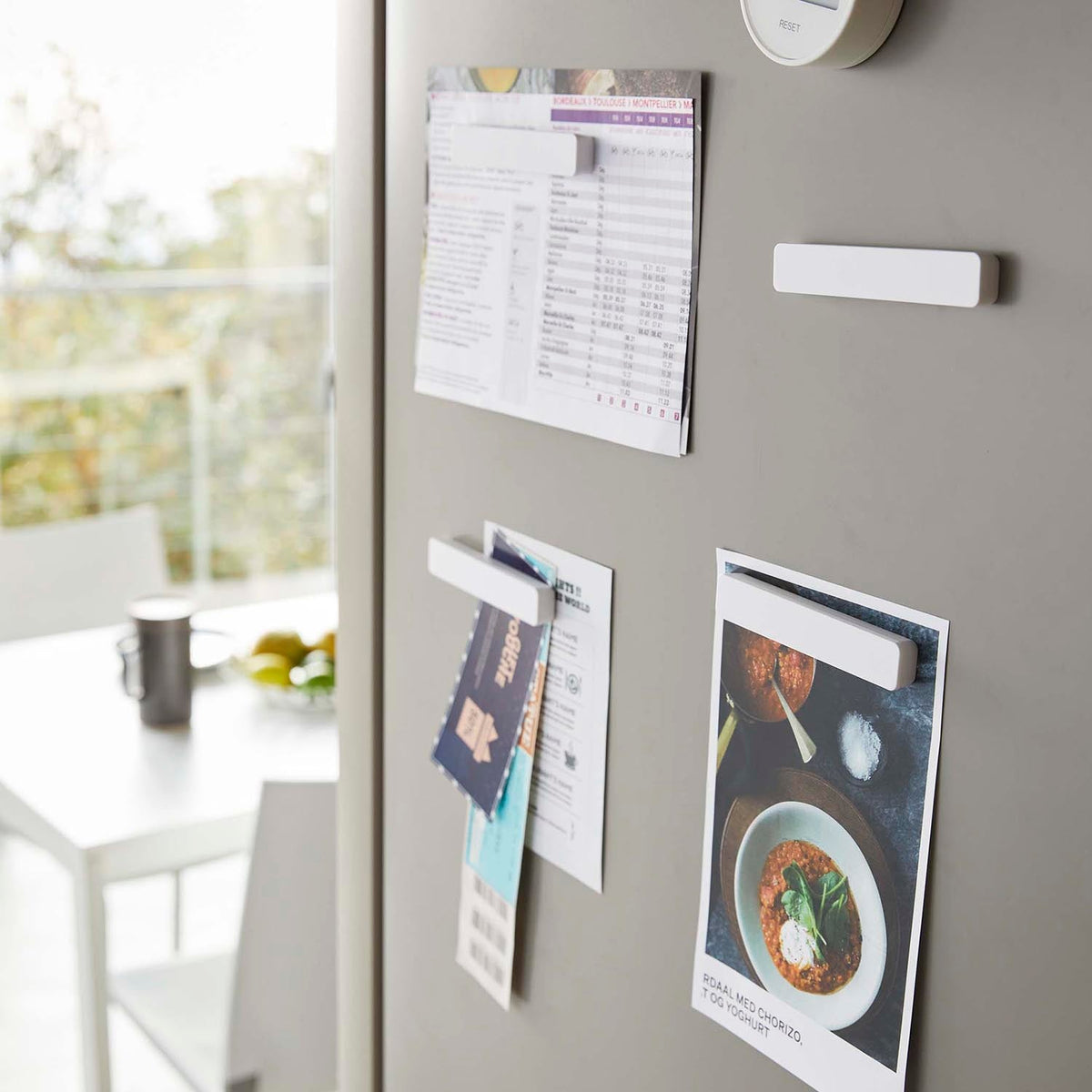 Yamazaki Tower Magnetic Bars Set of 4, Set of 4 Wide 10 cm Magnetic Bars With Slanted Sides That Are Easy to Pick Up, Stick Anywhere on a Steel Wall for Kitchen and Room Use, 10 x 1 x 1.8 cm each and 72 g, White or Black