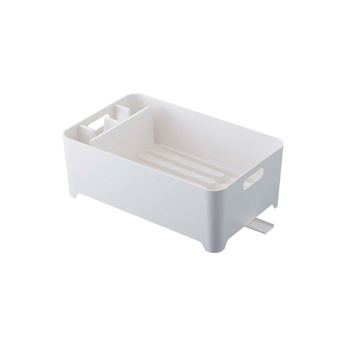 Yamazaki Tower Drainer Basket, Multi-Function Drainer Basket That Lets Water Run Into the Sink, Stands Plates Securely and Has Dividers for Cutlery and Tools, 4.5 L, Holds 5 kg, 38 x 24 x 13 cm and 840 g, White or Black