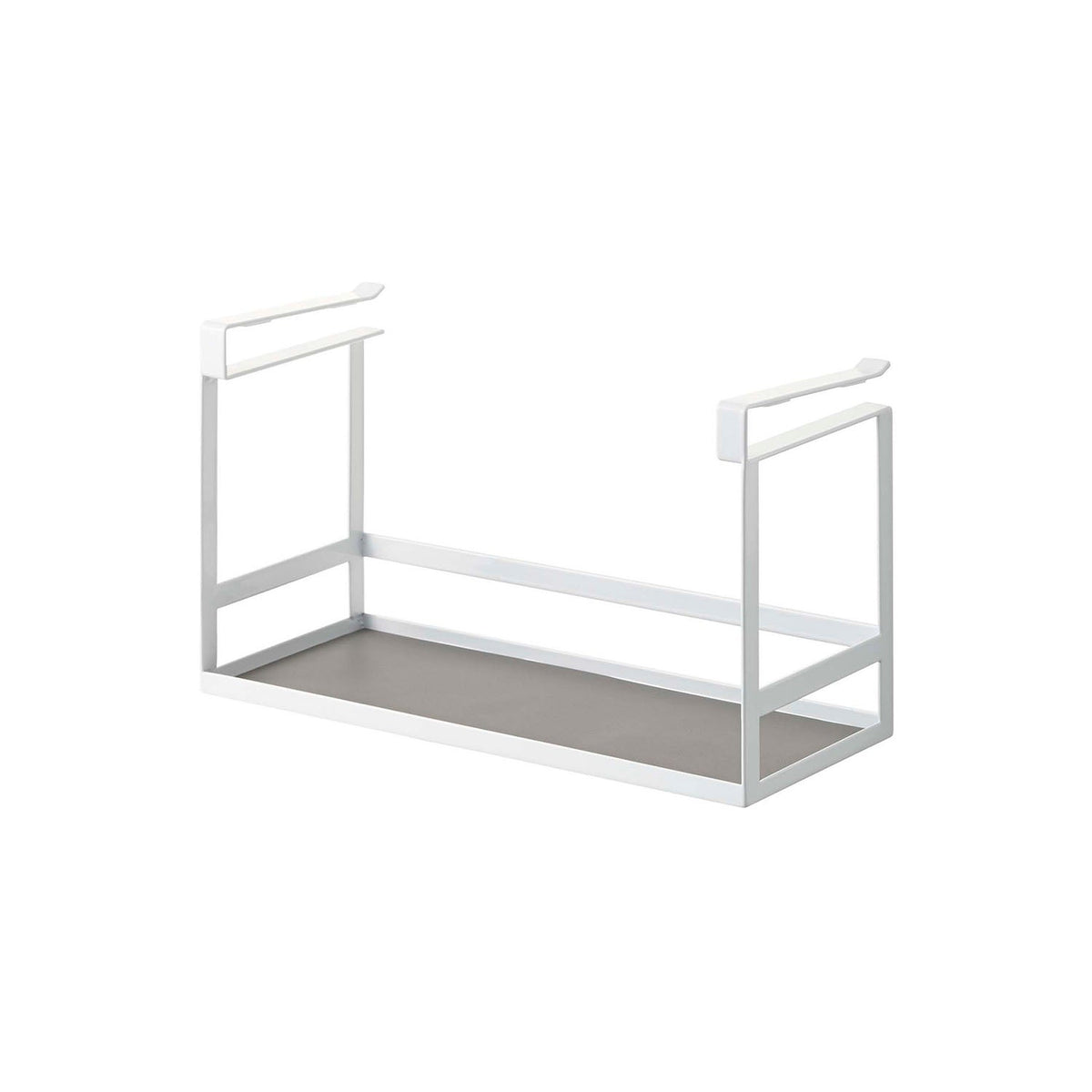Yamazaki Tower Under-Cabinet Seasoning Rack, Rack That Attaches to the Shelf of a Hanging Cabinet to Hold Seasonings, Canisters and Small Kitchen Goods Within Reach, Silicone Mat, Holds 3 kg, 30.5 x 12.5 x 18 cm and 770 g, White