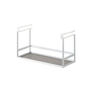 Yamazaki Tower Under-Cabinet Seasoning Rack, Rack That Attaches to the Shelf of a Hanging Cabinet to Hold Seasonings, Canisters and Small Kitchen Goods Within Reach, Silicone Mat, Holds 3 kg, 30.5 x 12.5 x 18 cm and 770 g, White
