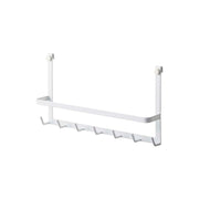 Yamazaki Tower Range Hood Hook, Hook Bar That Hangs on the Lip of a Range Hood and Gives Seven Hooks and a Bar for Kitchen Tools and Cloths, Holds 4 kg, Needs a Hood 34.5 cm Wide or More, 34.5 x 6 x 18 cm and 290 g, White or Black