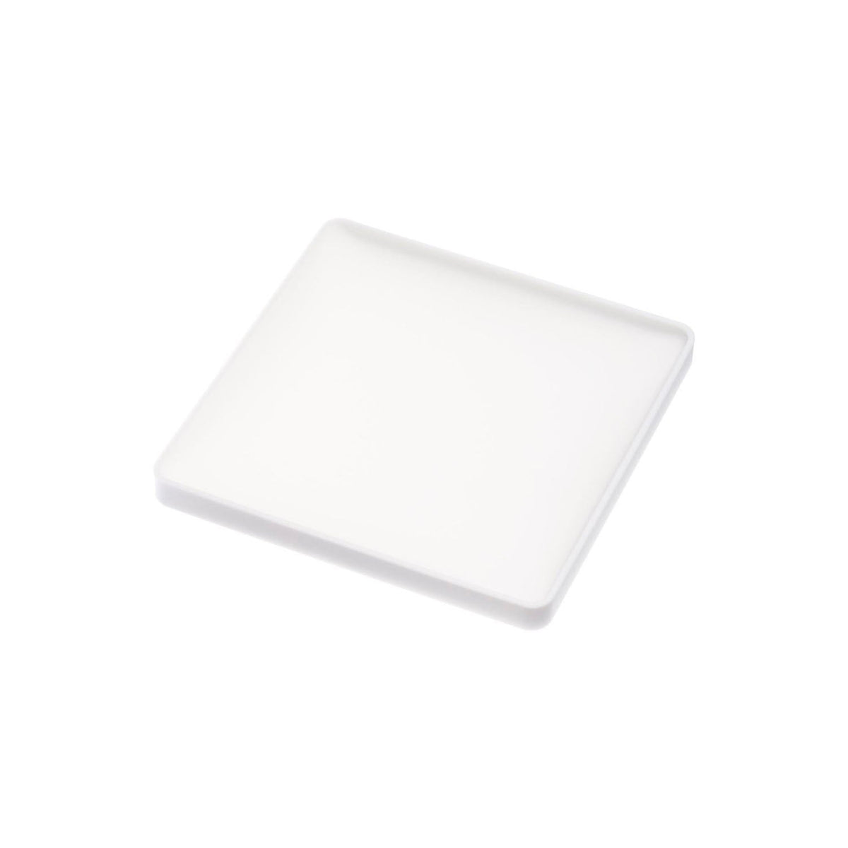 Yamazaki Tower Square Raised Silicone Coaster, Square Silicone Coaster With a Raised Rim That Holds Drips, Stacks for Storage, Heat Safe to 220 C, 9.5 x 9.5 x 0.9 cm and 32 g, White or Black