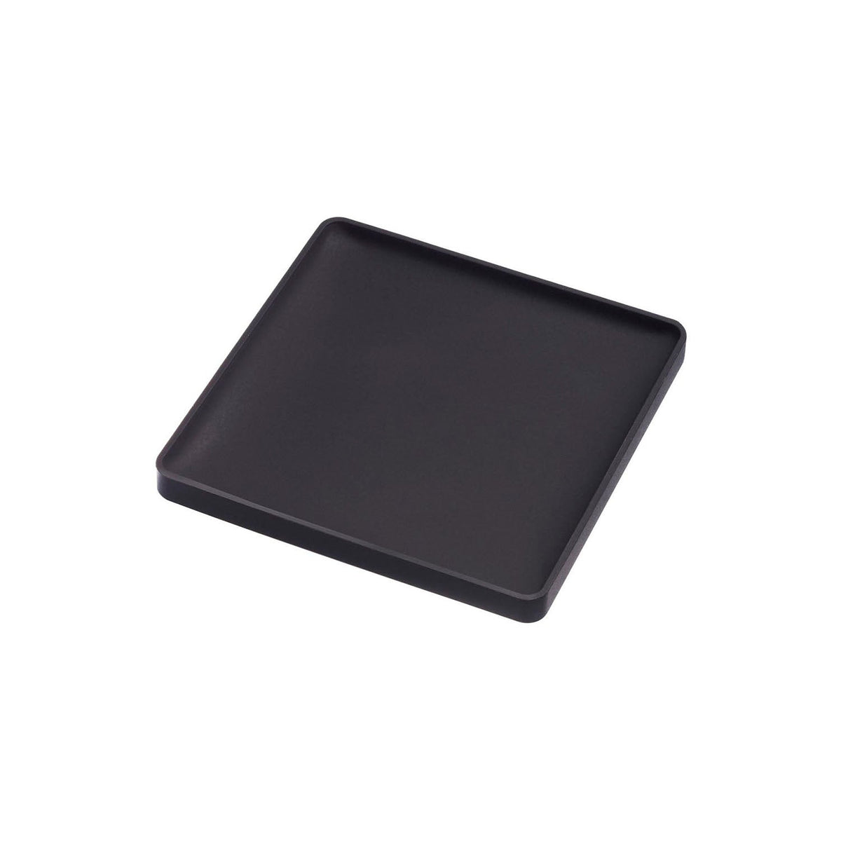 Yamazaki Tower Square Raised Silicone Coaster, Square Silicone Coaster With a Raised Rim That Holds Drips, Stacks for Storage, Heat Safe to 220 C, 9.5 x 9.5 x 0.9 cm and 32 g, White or Black