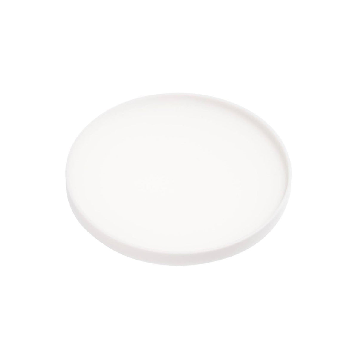 Yamazaki Tower Round Raised Silicone Coaster, Round Silicone Coaster With a Raised Rim That Holds Drips, Stacks for Storage, Heat Safe to 220 C, 10 x 10 x 0.9 cm and 30 g, White or Black