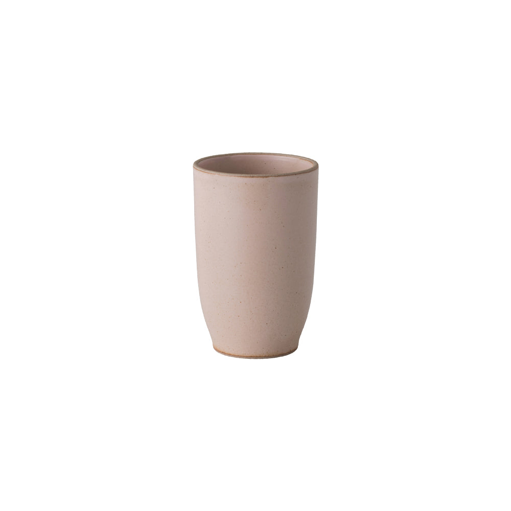 KINTO NORI Porcelain Tumbler 75 mm, NORI Porcelain Tumbler 75 mm in Pink, Blue Grey or Black Holding 350 mL, Microwave and dishwasher safe, Made in Japan, 7.5 x 7.5 x 11.5 cm and 230 g, Pink or Blue Grey or Black