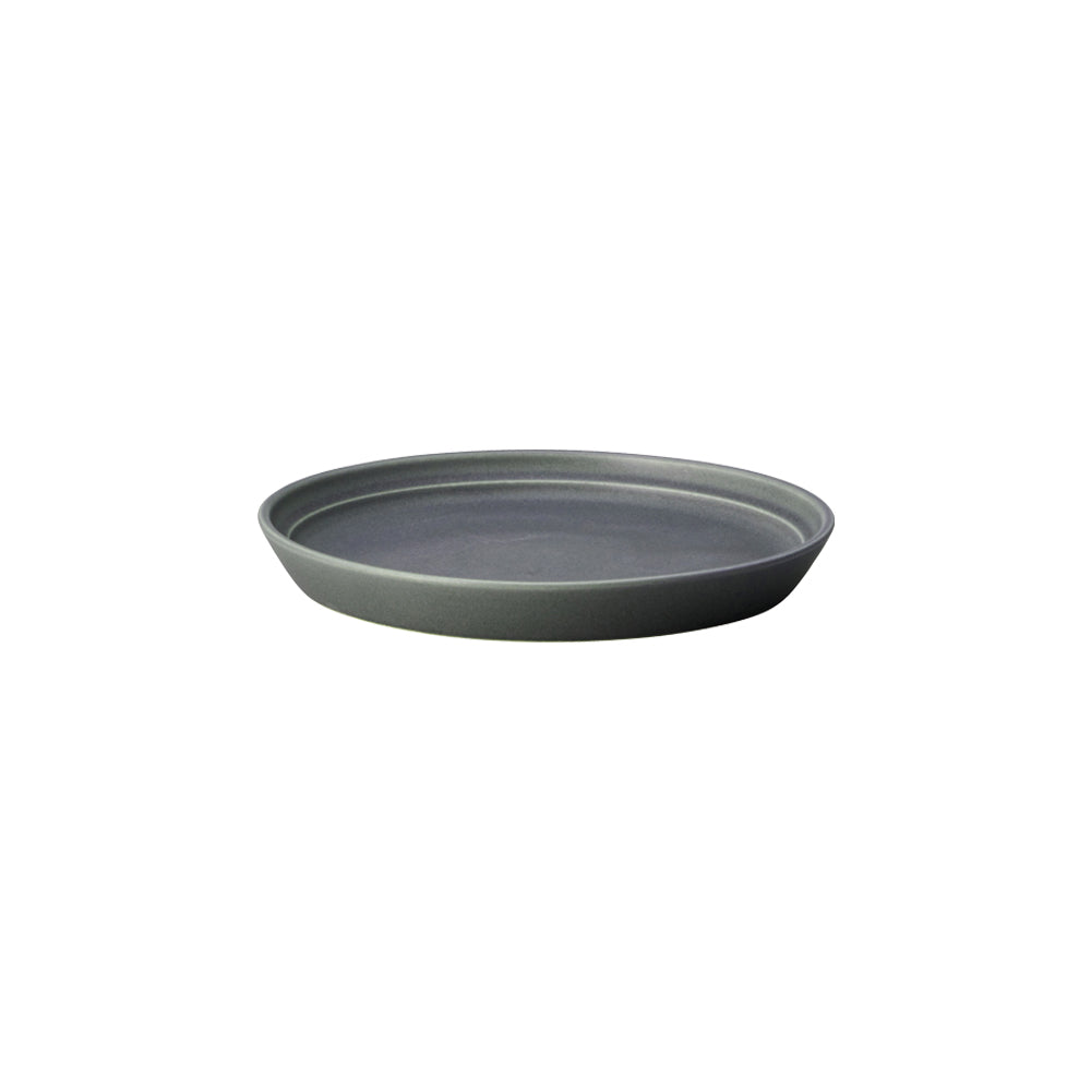 KINTO FOG Porcelain Plate 160 mm, FOG Porcelain Plate 160 mm in Ash White or Dark Grey, Microwave and dishwasher safe, Made in Japan, 16 x 16 x 2 cm and 260 g, Ash White or Dark Grey