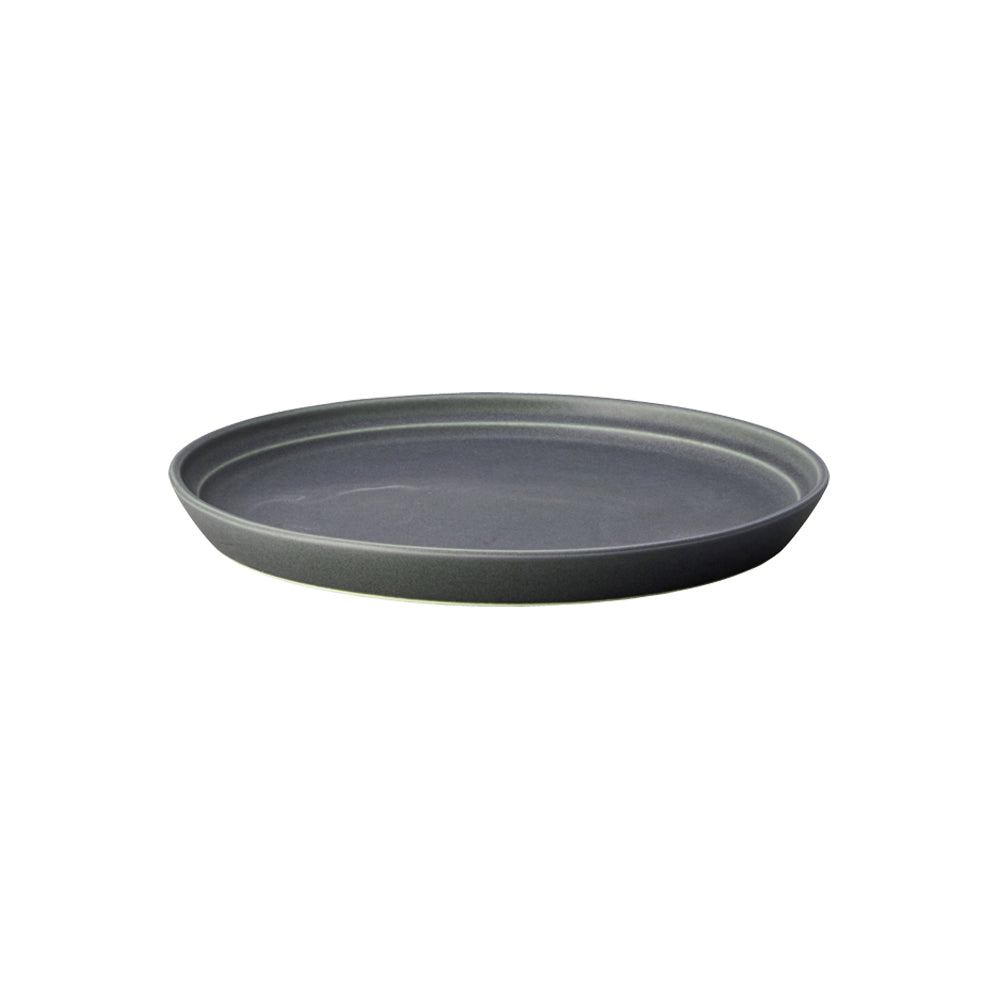 KINTO FOG Porcelain Plate 200 mm, FOG Porcelain Plate 200 mm in Ash White or Dark Grey, Microwave and dishwasher safe, Made in Japan, 20 x 20 x 2 cm and 420 g, Ash White or Dark Grey