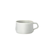 KINTO FOG Porcelain Wide Mug 130 mm, FOG Porcelain Wide Mug 130 mm in Ash White or Dark Grey Holding 320 mL, Microwave and dishwasher safe, Made in Japan, 13 x 10 x 6 cm and 270 g, Ash White or Dark Grey