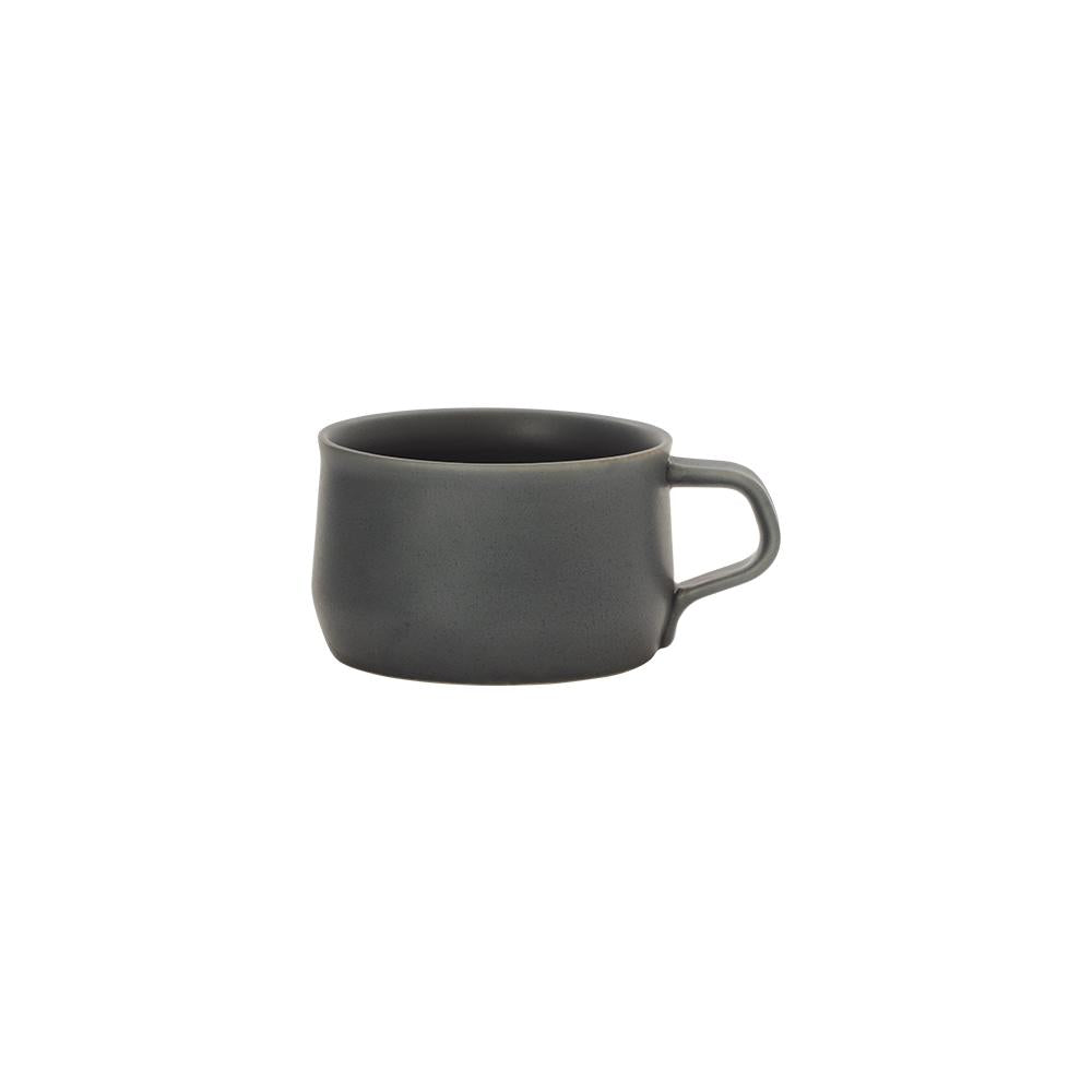 KINTO FOG Porcelain Wide Mug 130 mm, FOG Porcelain Wide Mug 130 mm in Ash White or Dark Grey Holding 320 mL, Microwave and dishwasher safe, Made in Japan, 13 x 10 x 6 cm and 270 g, Ash White or Dark Grey