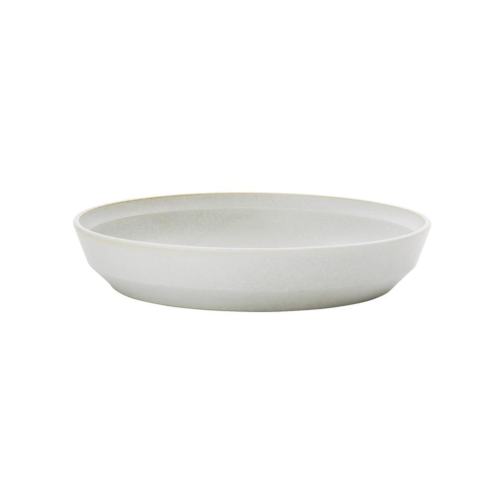 KINTO FOG Porcelain Deep Plate 215 mm, FOG Porcelain Deep Plate 215 mm in Ash White or Dark Grey, Microwave and dishwasher safe, Made in Japan, 21.5 x 21.5 x 4 cm and 540 g, Ash White or Dark Grey