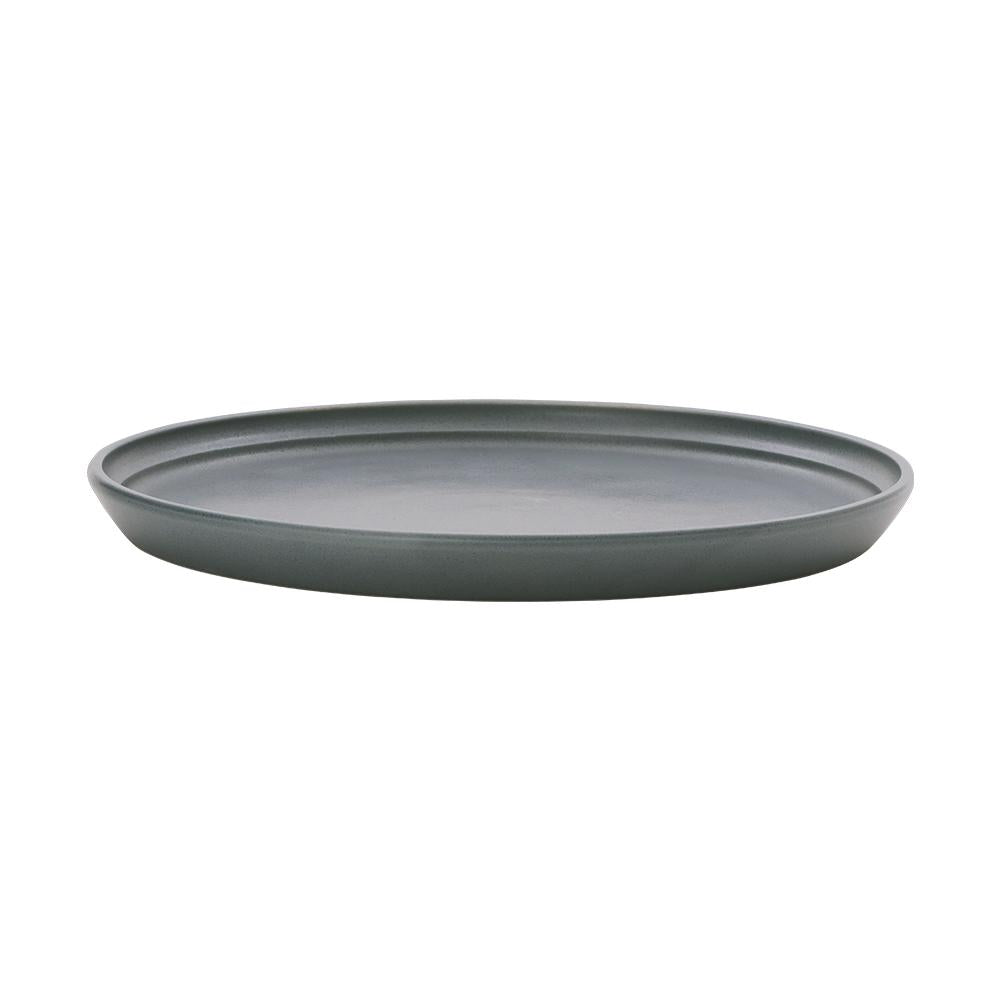 KINTO FOG Porcelain Plate 250 mm, FOG Porcelain Plate 250 mm in Ash White or Dark Grey, Microwave and dishwasher safe, Made in Japan, 25 x 25 x 2 cm and 610 g, Ash White or Dark Grey