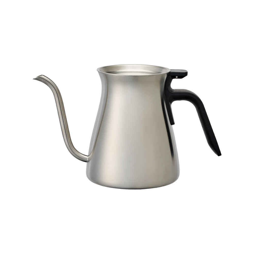 KINTO Pour-Over Kettle, Pour-Over Kettle 900 mL in Stainless for Pour-Over Coffee, Gooseneck Spout, Direct Flame Not Induction, Dishwasher Safe, Made in China, 22.5 x 11.6 x 13.5 cm and 430 g, Stainless