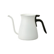 KINTO Pour-Over Kettle, Pour-Over Kettle 900 mL in White for Pour-Over Coffee, Gooseneck Spout, Direct Flame Not Induction, Dishwasher Safe, Made in China, 22.5 x 11.6 x 13.5 cm and 430 g, White