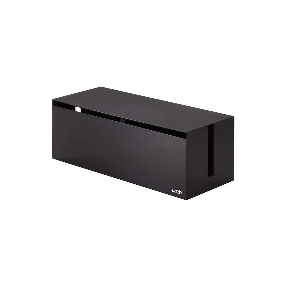 Yamazaki Web Cable Box for a 7-Outlet Power Strip, Large, Large Flame-Retardant Cable Box that Hides a 7-Outlet Power Strip and Cables, with Side Vents for Heat, 40 x 15.5 x 14.5 cm and 950 g, White or Brown