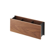 Yamazaki Rin Pen and Remote Control Rack, Wood-Grain Rack for Remotes, Pens and Glasses With Divider Gaps That Hold Postcards and Cards, Steel and Natural Wood, 25 cm Wide, 25 x 7 x 10.2 cm and 500 g, Brown or Natural