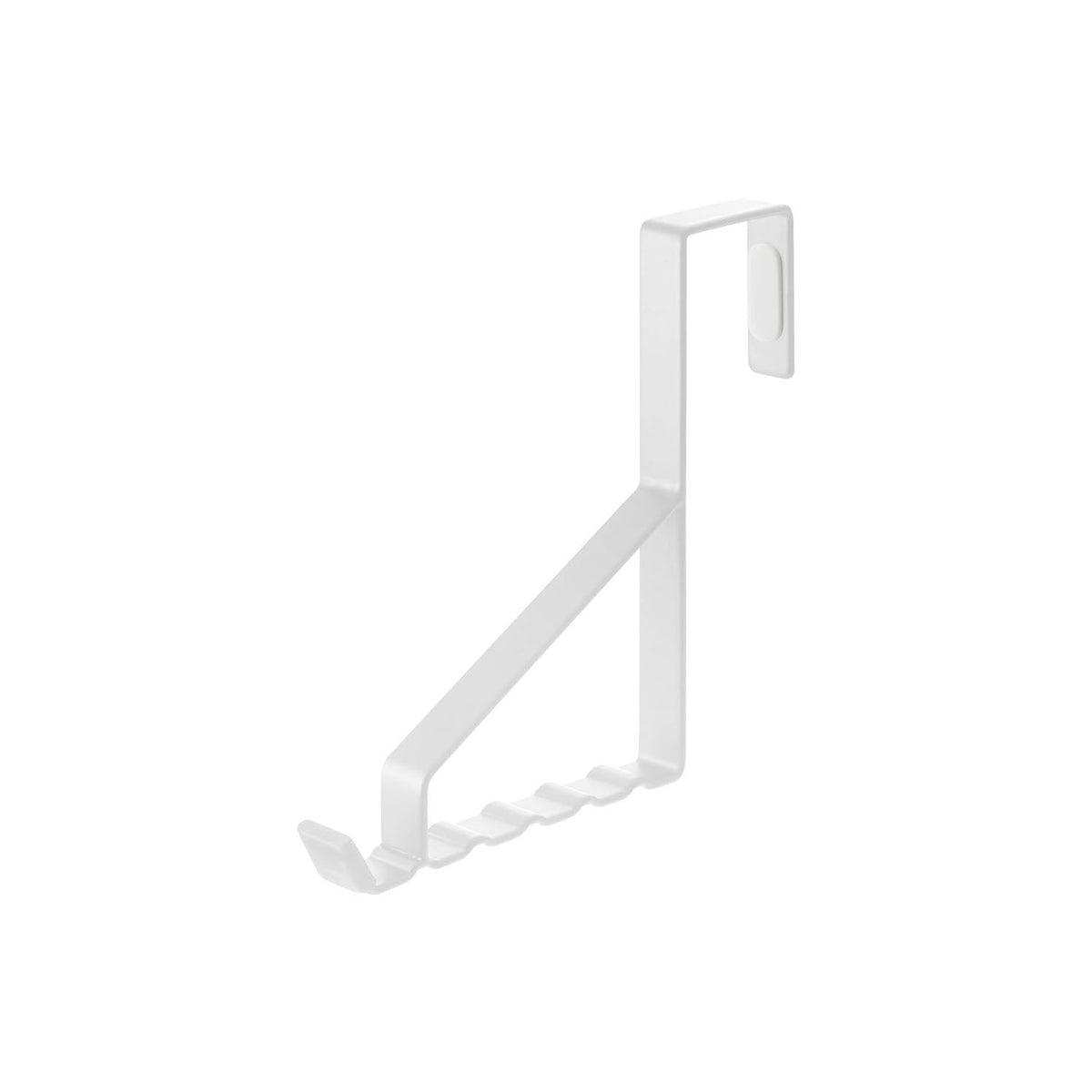 Yamazaki Smart Over-the-Door Hanger with 6 Hooks, Six-Hook Hanger That Hooks Over a Door Up to 3.6 cm Thick, Notches Space Hangers Evenly and Silicone Tips Stop Caps Sliding, Holds 6 kg, 1.5 x 15.5 x 14 cm and 110 g, White or Black