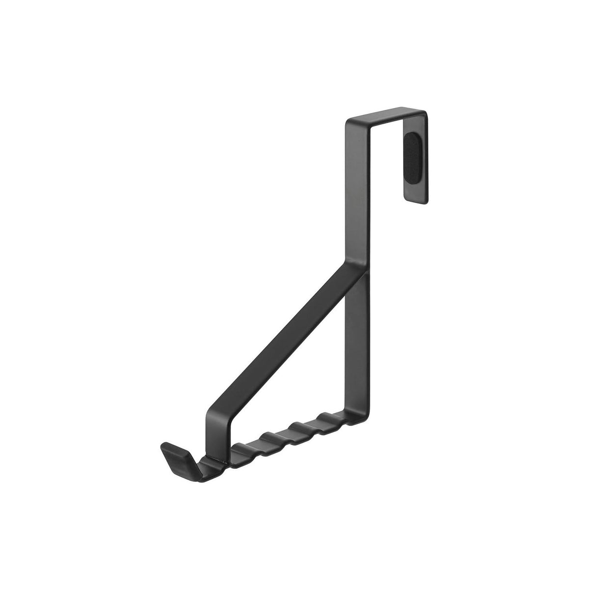 Yamazaki Smart Over-the-Door Hanger with 6 Hooks, Six-Hook Hanger That Hooks Over a Door Up to 3.6 cm Thick, Notches Space Hangers Evenly and Silicone Tips Stop Caps Sliding, Holds 6 kg, 1.5 x 15.5 x 14 cm and 110 g, White or Black