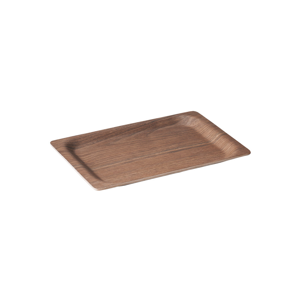 KINTO SCS Walnut Synthetic Lacquerware Tray 315x195, SCS Walnut Synthetic Lacquerware Tray 315x195 In Walnut, Hand wash only, not dishwasher safe, Made in China, 31.5 x 19.5 x 1.8 cm and 215 g, Walnut