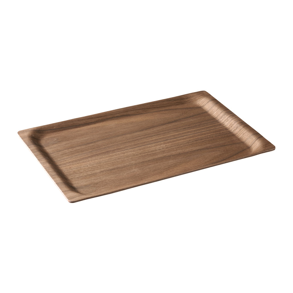 KINTO SCS Walnut Synthetic Lacquerware Tray 415x265, SCS Walnut Synthetic Lacquerware Tray 415x265 In Walnut, Hand wash only, not dishwasher safe, Made in China, 41.5 x 26.5 x 1.8 cm and 380 g, Walnut