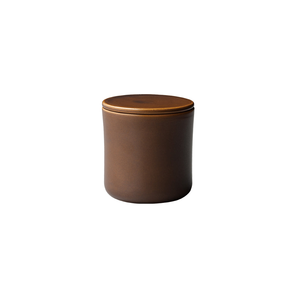 KINTO SCS Porcelain Coffee Canister 110 mm, SCS Porcelain Coffee Canister 110 mm in White or Brown Holding 600 mL, Microwave and dishwasher safe, Made in Japan, 11 x 11 x 11.5 cm and 720 g, White or Brown