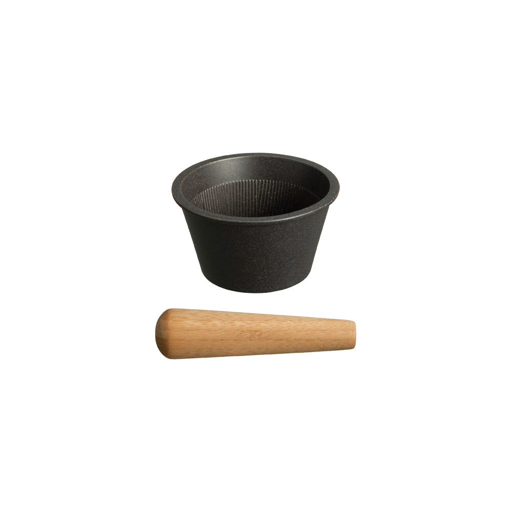 KINTO TAKU Porcelain Mortar And Pestle 100 mm, TAKU Porcelain Mortar And Pestle 100 mm in White or Black Holding 220 mL, Mortar microwave and dishwasher safe, Made in Japan and China (bamboo pestle), 10 x 10 x 5.5 cm and 200 g, White or Black