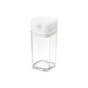Yamazaki Tower Push Soy Sauce Bottle, 80 mL Soy Sauce Bottle You Press to Pour a Little at a Time, Spills Little if Tipped Over, Acrylic Bottle With Silicone Push Part, 4.2 x 5.2 x 9.5 cm and 65 g, White or Black