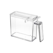 Yamazaki Tower Seasoning Stocker S 350 mL, Slim Square 350 mL Seasoning Stocker That Sits Neatly, Opens With One Hand and Levels a 5 mL Teaspoon, Sorting Sticker Included, Heat Safe to 80 C, 5.5 x 15 x 11 cm and 155 g, White or Black