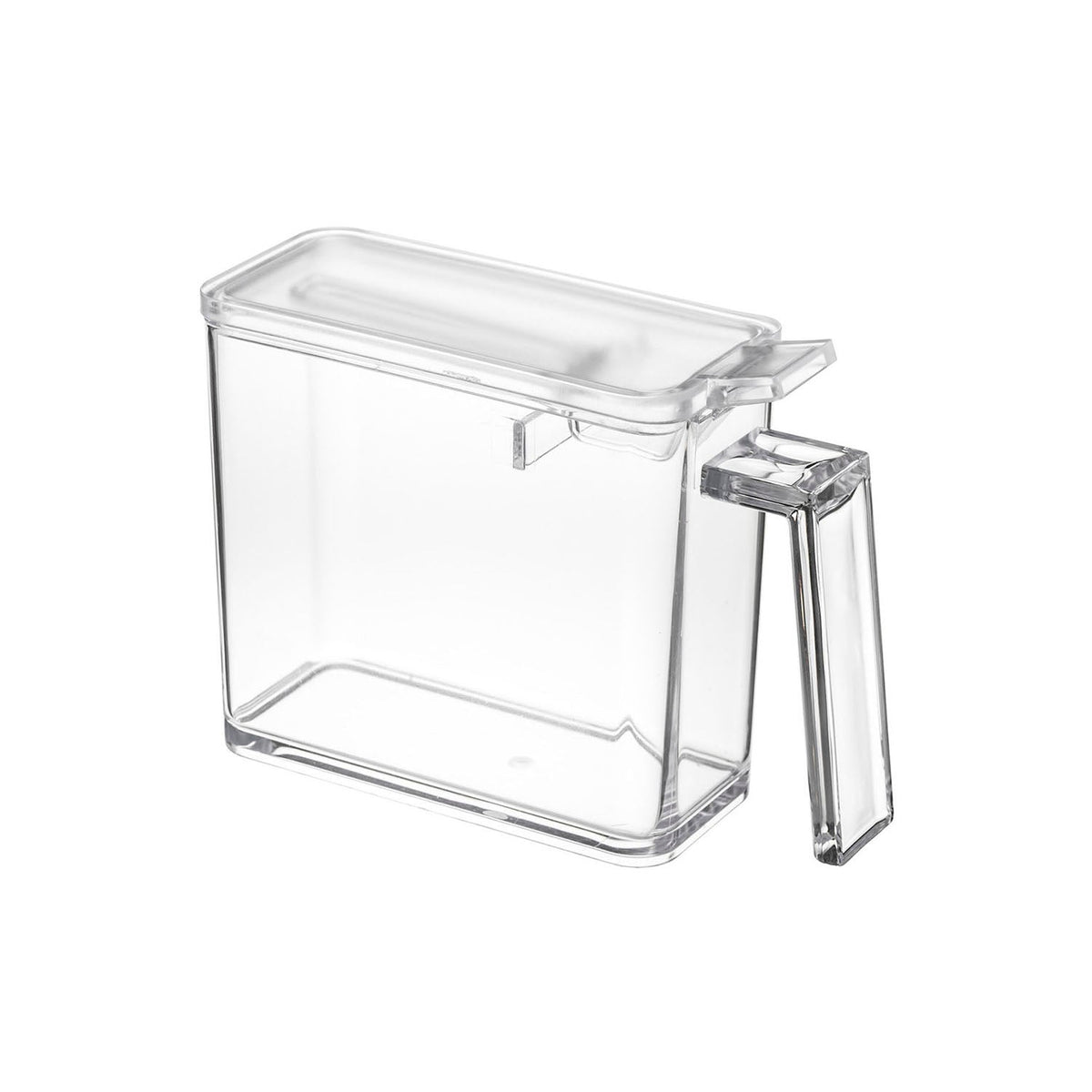 Yamazaki Tower Seasoning Stocker S 350 mL, Slim Square 350 mL Seasoning Stocker That Sits Neatly, Opens With One Hand and Levels a 5 mL Teaspoon, Sorting Sticker Included, Heat Safe to 80 C, 5.5 x 15 x 11 cm and 155 g, White or Black