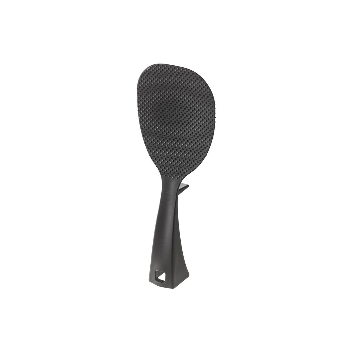 Yamazaki Tower Standing Rice Paddle, Rice Paddle That Stands Up Stable and Lifts Its Tip Off the Counter When Laid Down, Embossed Face, Dishwasher Safe, Heat Safe to 160 C, 8 x 3.5 x 20 cm and 40 g, White or Black
