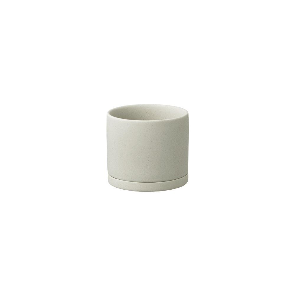 KINTO 191_ Plant Pot 85 x 80 mm, 191_ Plant Pot 85 x 80 mm in Earth Grey or Dark Grey, Glazed Earthenware With Drainage Hole, Wipe Dry and Use Indoors, Made in China, 8.5 x 8.5 x 8 cm and 280 g, Earth Grey or Dark Grey