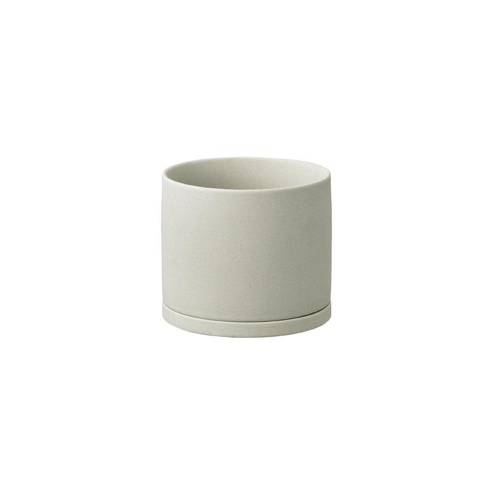 KINTO 191_ Plant Pot 105 x 95 mm, 191_ Plant Pot 105 x 95 mm in Earth Grey or Dark Grey, Glazed Earthenware With Drainage Hole, Wipe Dry and Use Indoors, Made in China, 10.5 x 10.5 x 9.5 cm and 450 g, Earth Grey or Dark Grey