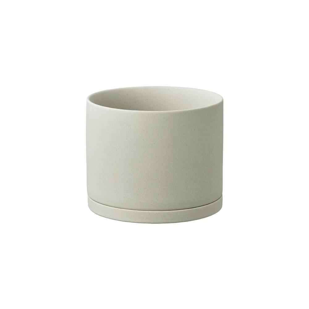 KINTO 191_ Plant Pot 135 x 115 mm, 191_ Plant Pot 135 x 115 mm in Earth Grey or Dark Grey, Glazed Earthenware With Drainage Hole, Wipe Dry and Use Indoors, Made in China, 13.5 x 13.5 x 11.5 cm and 850 g, Earth Grey or Dark Grey