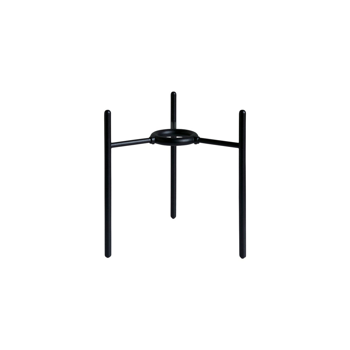 KINTO Black Plant Pot Stand for 135 mm Plant Pot, Black Powder-Coated Zinc Alloy Stand for a 135 mm Plant Pot, Carries Up to 4 kg, Indoor Use, Plant Pot and Plant Not Included, Made in China, 13.4 x 11.6 x 14.2 cm and 230 g, Black