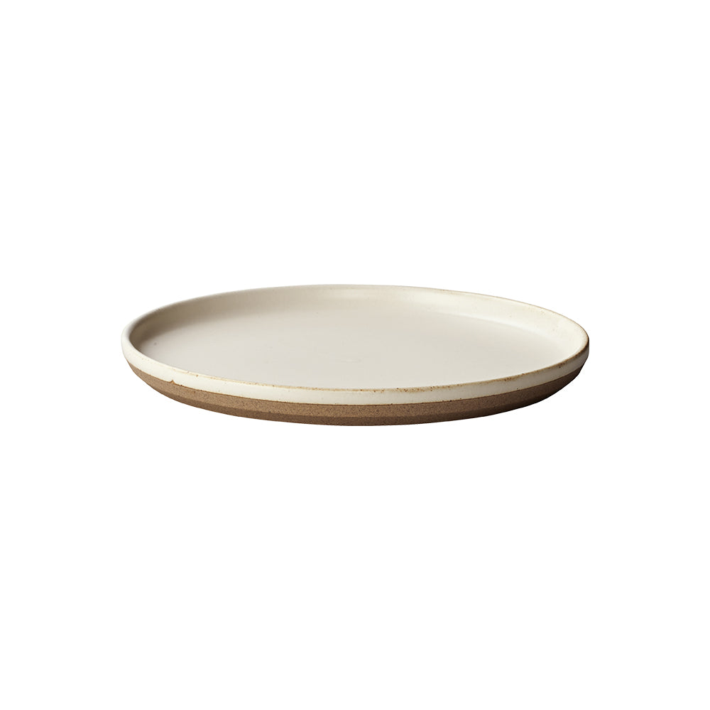 KINTO CLK-151 Porcelain Plate 200 mm, CLK-151 Porcelain Plate 200 mm in White, Beige or Black, Microwave and dishwasher safe, Made in Japan, 20 x 20 x 1.8 cm and 410 g, White or Beige or Black