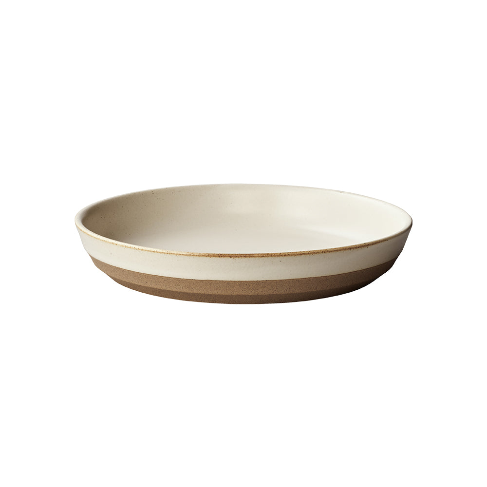 KINTO CLK-151 Porcelain Deep Plate 210 mm, CLK-151 Porcelain Deep Plate 210 mm in White, Beige or Black, Microwave and dishwasher safe, Made in Japan, 21 x 21 x 3.5 cm and 550 g, White or Beige or Black