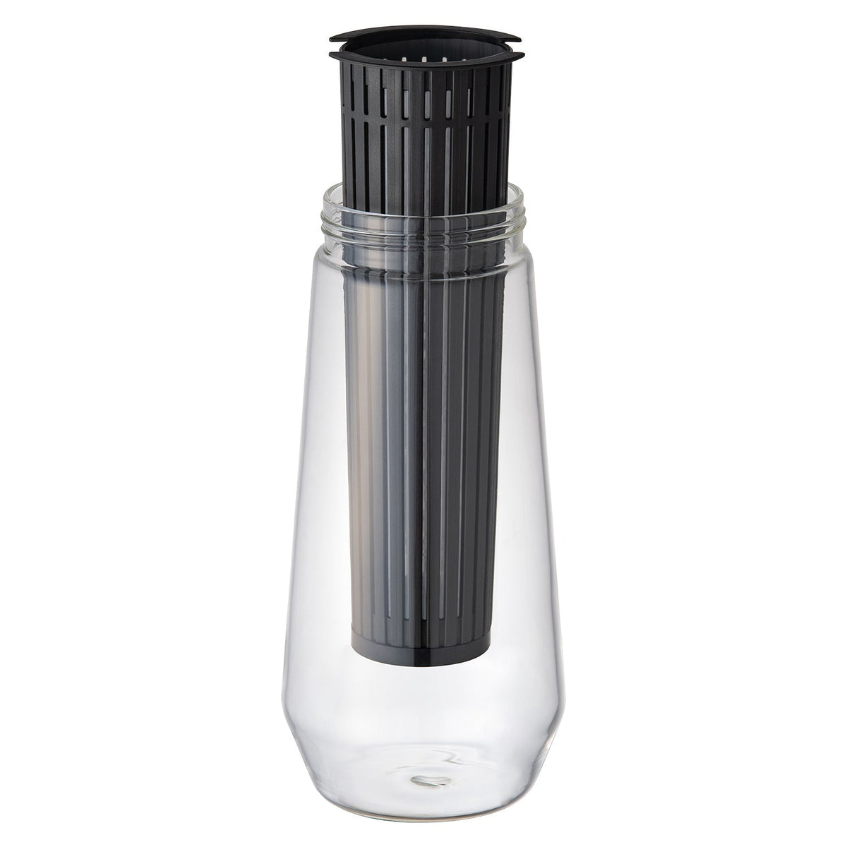 KINTO LUCE Cold Brew Carafe, LUCE Cold Brew Carafe 1000 mL Clear Heat-Resistant Glass for cold brew coffee, Screw Lid Not Fully Sealed, Microwave and Dishwasher Safe Body, Made in China, 10.5 x 10.5 x 25 cm and 575 g, Clear