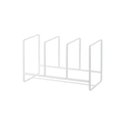 Yamazaki Tower Wide Dish Rack L, Wide Rack That Stands 20 to 24 cm Plates Upright in a Cupboard So They Do Not Touch and Come Out Smoothly, Silicone Stoppers Stop Sliding, Holds 9 kg, 33 x 16.5 x 20 cm and 610 g, White or Black