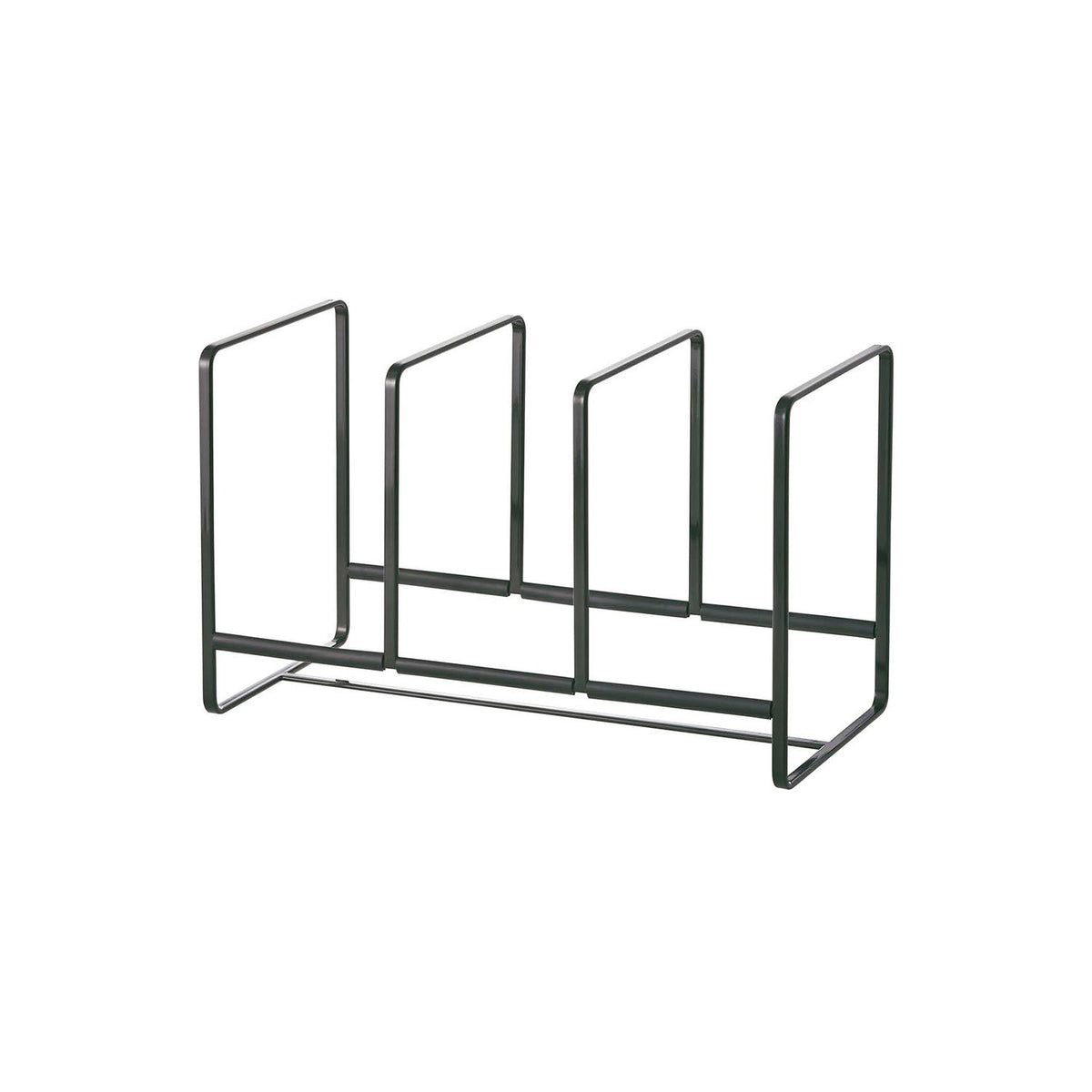 Yamazaki Tower Wide Dish Rack L, Wide Rack That Stands 20 to 24 cm Plates Upright in a Cupboard So They Do Not Touch and Come Out Smoothly, Silicone Stoppers Stop Sliding, Holds 9 kg, 33 x 16.5 x 20 cm and 610 g, White or Black