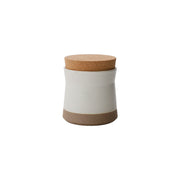 KINTO CLK-211 Porcelain Canister 100 mm, CLK-211 Porcelain Canister 100 mm in White or Black Holding 400 mL, Container microwave and dishwasher safe, Made in Japan and China (cork lid), 10 x 10 x 10.5 cm and 350 g, White or Black
