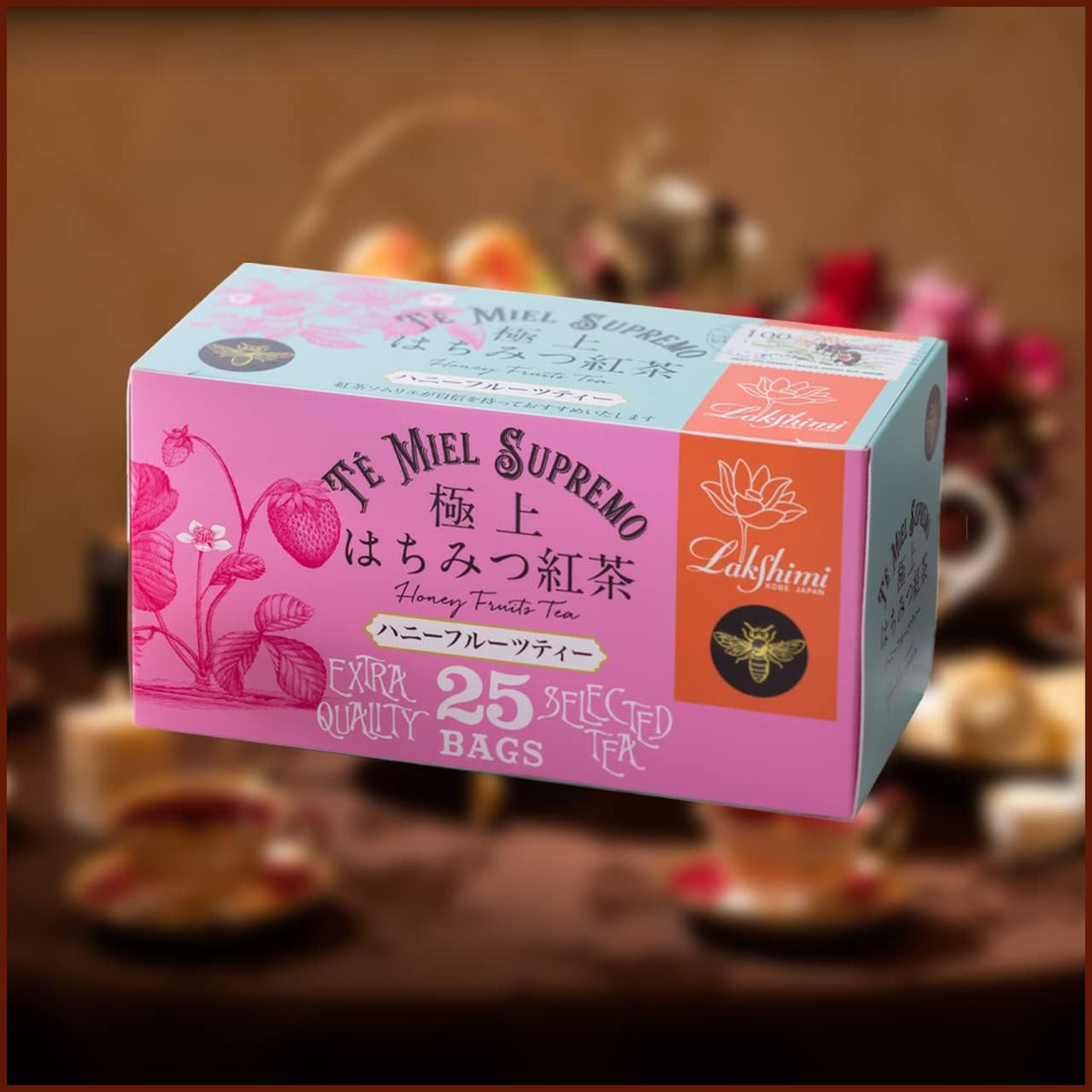 Lakshimi Honey Fruit Black Tea Bags, 25 Tea Bags
