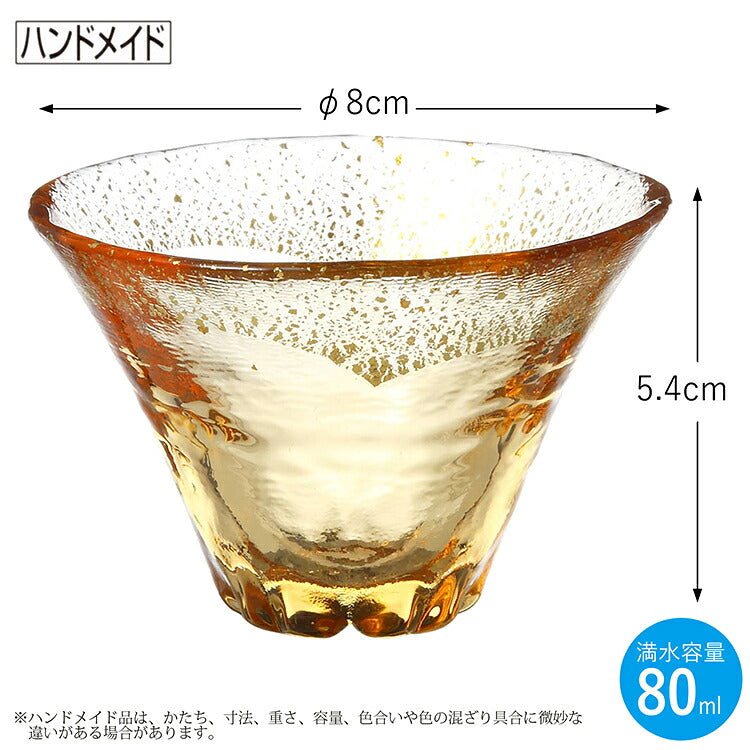 Toyo Sasaki Glass Fuji-mi Sakura Gold Leaf Sake Cup 80 ml