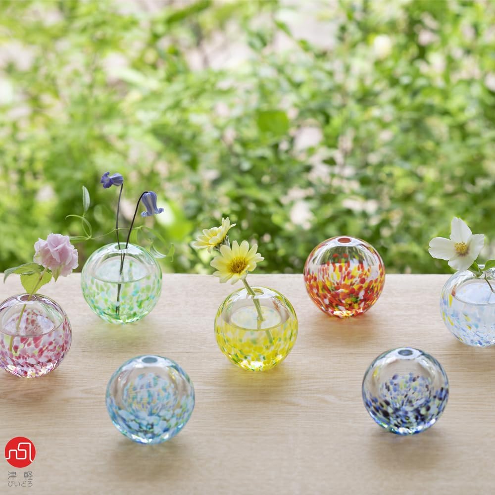ADERIA Tsugaru Vidro Nihon no Iro Fukei Snow Lantern Glass Bud Vase