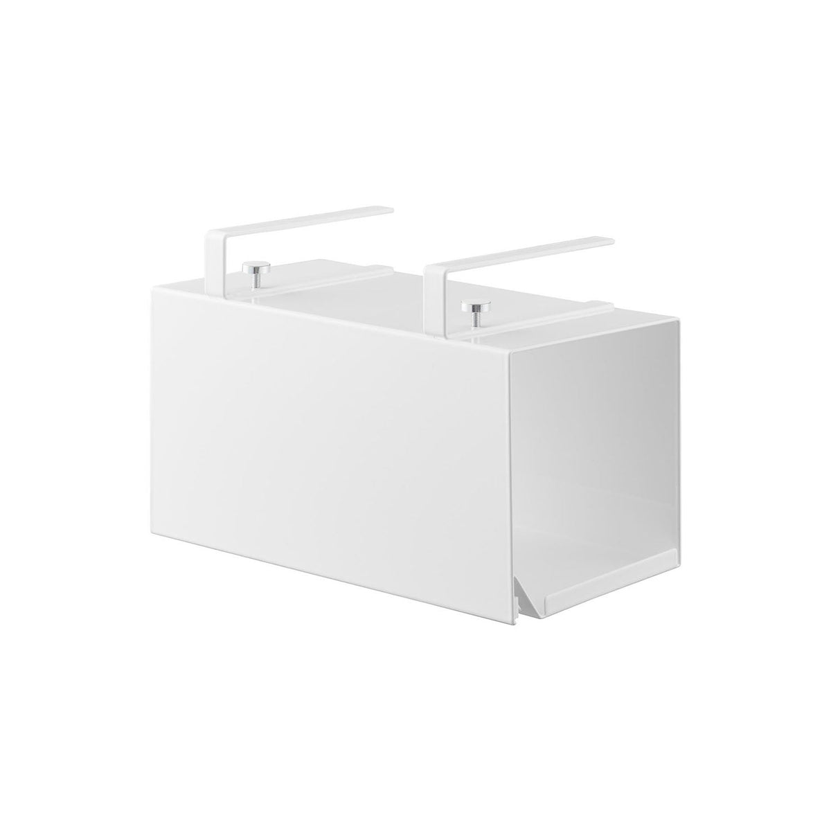Yamazaki Tower Under-Cabinet One-Hand Cut Paper Holder with Cover S, Small Cover-Type Paper Holder That Fixes Under a Hanging Cabinet and Cuts With One Hand, Cover Keeps Dust and Oil Spatter Off, Holds 1 kg, 26 x 13 x 16.5 cm and 1200 g, White or Black