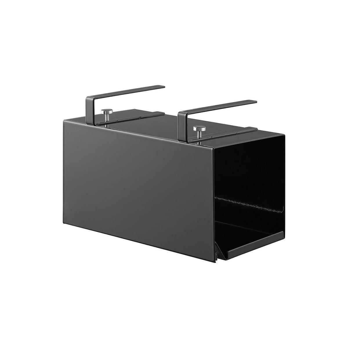 Yamazaki Tower Under-Cabinet One-Hand Cut Paper Holder with Cover S, Small Cover-Type Paper Holder That Fixes Under a Hanging Cabinet and Cuts With One Hand, Cover Keeps Dust and Oil Spatter Off, Holds 1 kg, 26 x 13 x 16.5 cm and 1200 g, White or Black