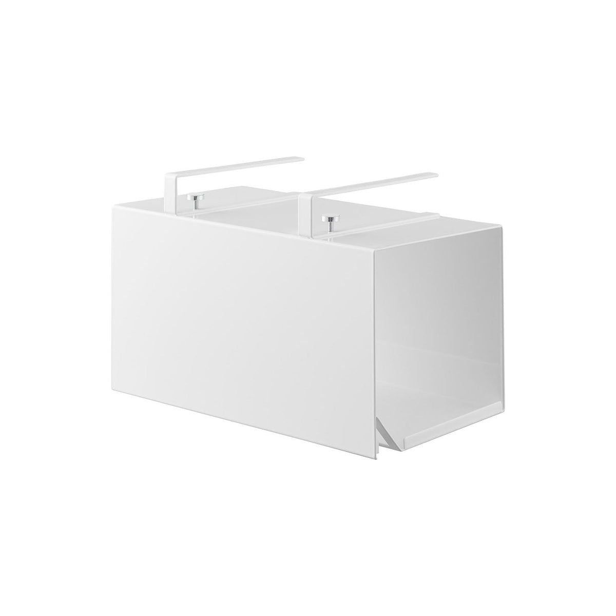 Yamazaki Tower Under-Cabinet One-Hand Cut Paper Holder with Cover L, Large Cover-Type Paper Holder That Fixes Under a Hanging Cabinet and Cuts With One Hand, Cover Keeps Dust and Oil Spatter Off, Holds 1 kg, 31 x 16 x 19.5 cm and 1700 g, White or Black