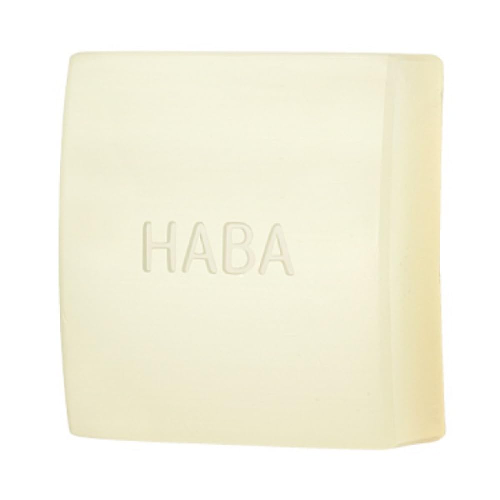HABA Squa Facial Soap 100 g, Squalane Moisturising Cold-Process Facial Cleansing Soap Bar, Fragrance-Free