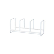 Yamazaki Tower Dish Rack Wide S, Wide Rack That Stands Plates of 15 to 20 cm on Edge in a Cupboard So They Do Not Touch, Silicone Stoppers Stop Sliding, Holds 9 kg, 33 x 12.5 x 14 cm and 480 g, White or Black