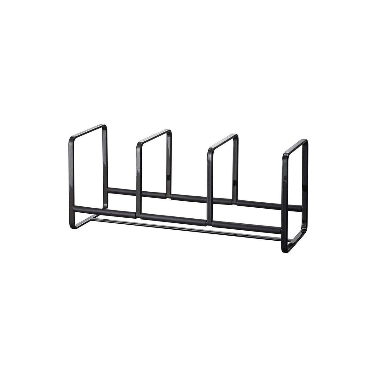 Yamazaki Tower Dish Rack Wide S, Wide Rack That Stands Plates of 15 to 20 cm on Edge in a Cupboard So They Do Not Touch, Silicone Stoppers Stop Sliding, Holds 9 kg, 33 x 12.5 x 14 cm and 480 g, White or Black